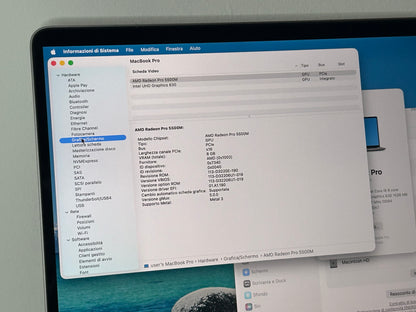 MacBook Pro (2019) [16", Touch Bar, Intel Core i9 2,3GHz, 32GB RAM, 1TB SSD, Intel UHD Graphics 630 + AMD Radeon Pro 5500M, macOS] grigio