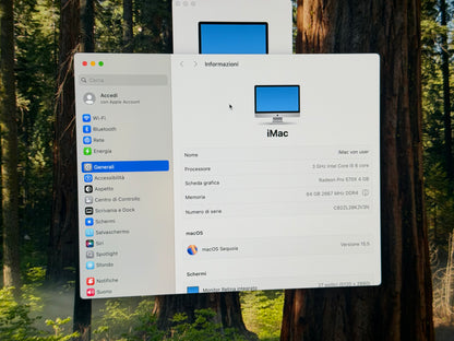 iMac (2019) [27", 5K, Retina, Intel Core i5 3,0GHz, 64GB RAM, 1TB Fusion Drive, AMD Radeon Pro 570X, macOS] argento