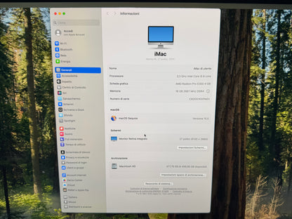 iMac (2020) [27", 5K Retina, Intel Core i5 3.3GHz, 16GB RAM, 512GB SSD, AMD Radeon PR0 5300 4GB, macOS] argento