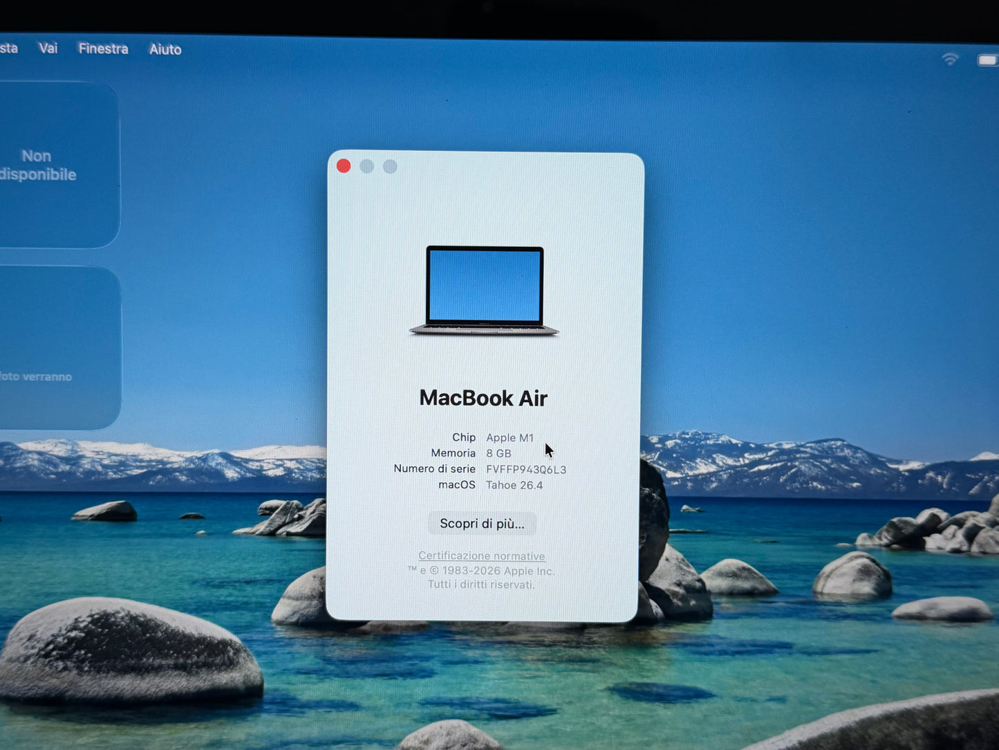 MacBook Air M1 (Late 2020) [13,3", Retina, Apple M1, 8GB RAM, 128GB SSD, Apple 7 Core, macOS] Grigio