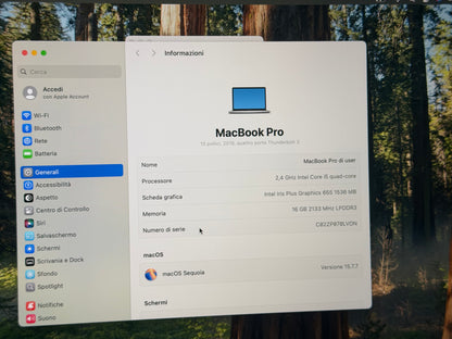 MacBook Pro (2019) [13,3", Touch Bar, Intel Core i5 2,4GHz, 16GB RAM, 512GB SSD, Intel Iris Plus Graphics 655, Mac OS X] Grigio