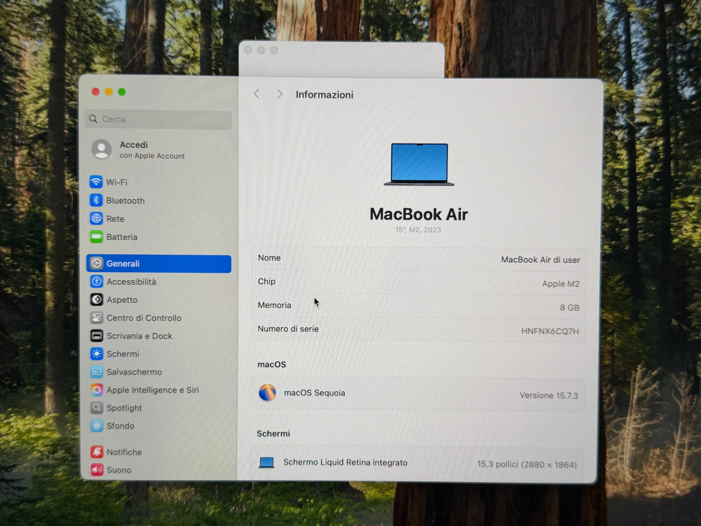 MacBook Air (2023) [15,3", M2 8-Core, 8GB RAM, 256GB SSD, 10-Core GPU, macOS] mezzanotte