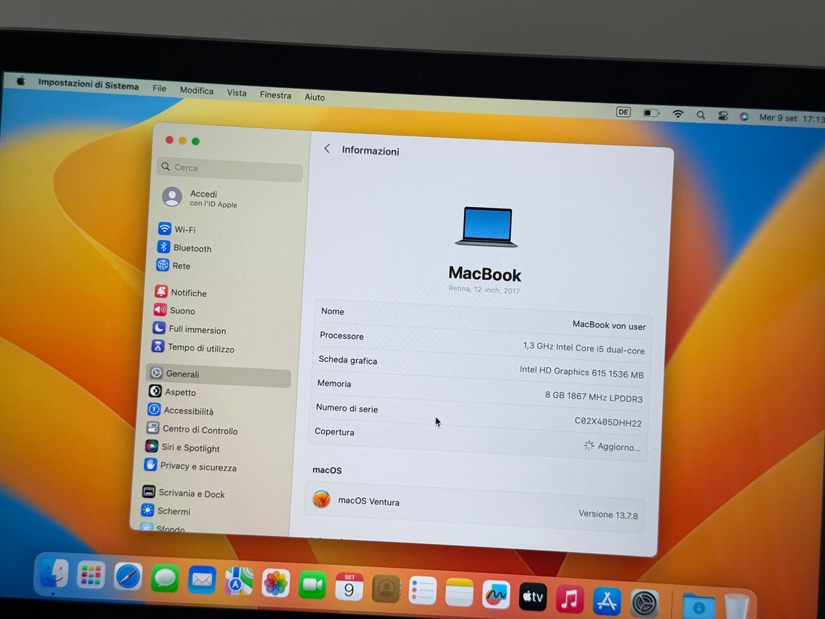 MacBook (Mid 2017) [12", Retina, Intel Core i5 1,3GHz, 8GB RAM, 512GB SSD, Intel HD Graphics 615, macOS] Grigio