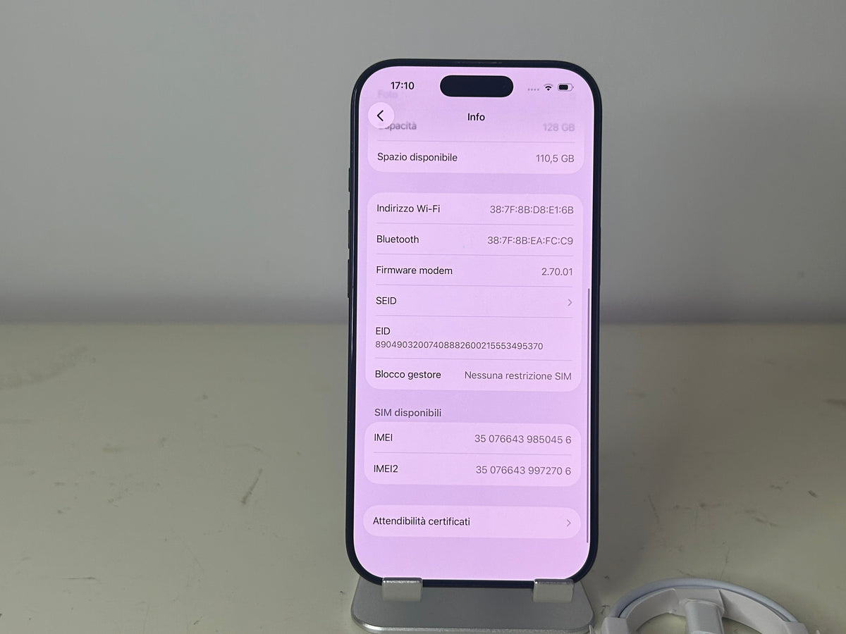iPhone 16 Pro 128GB Nero - 5G Dual-Sim