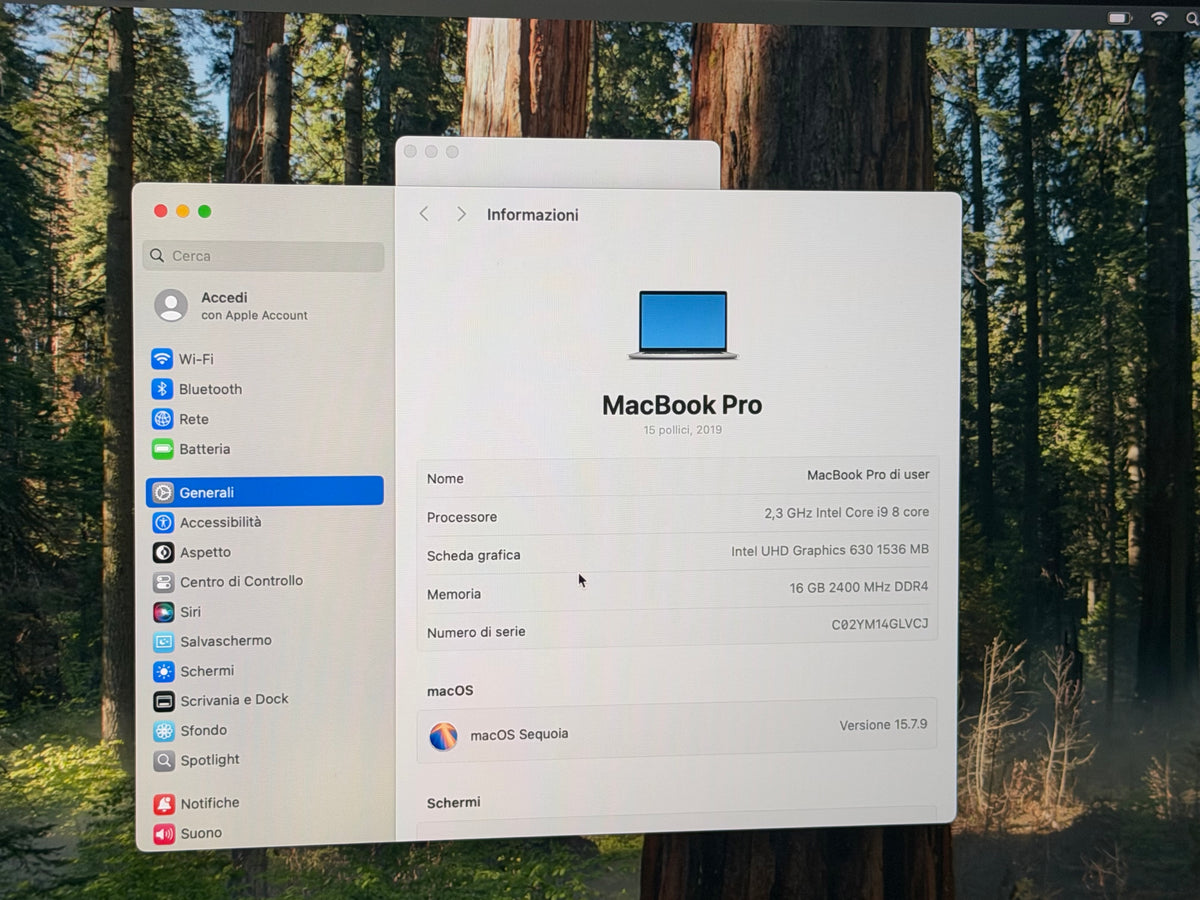 MacBook Pro (2019) [15,4", Touch Bar, Intel Core i9 2,3GHz, 16GB RAM, 512GB SSD, Intel UHD Graphics 630, Mac OS X] Grigio