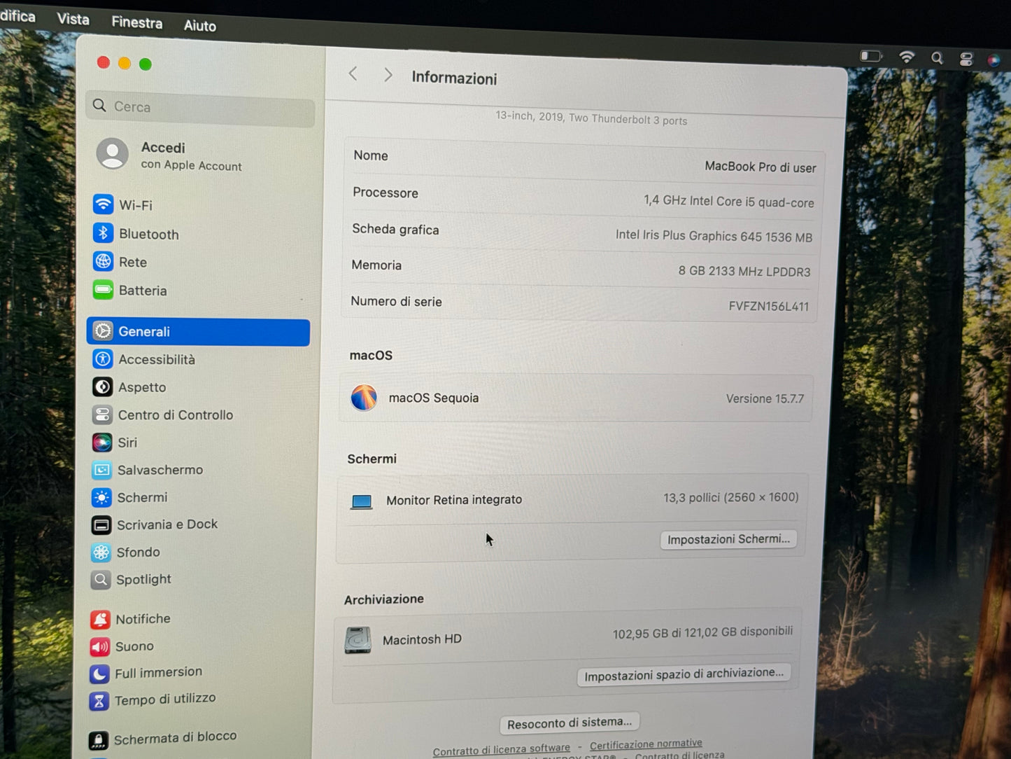 MacBook Pro (2019) [13,3", Touch Bar, Intel Core i5 1,4GHz, 8GB RAM, 128GB SSD, Intel Iris Plus Graphics 645, Mac OS X] argento