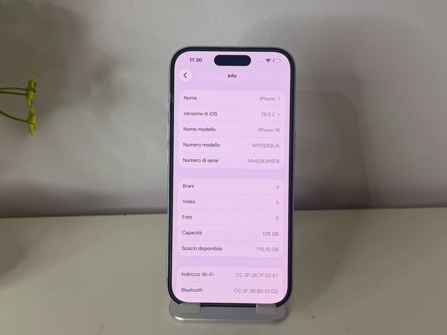 iPhone 16 128GB Bianco 5G