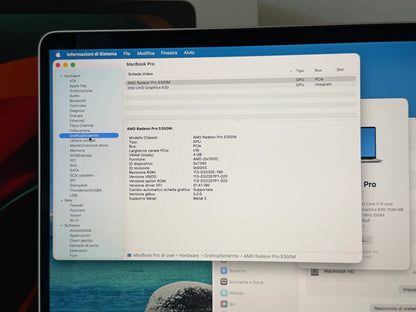 MacBook Pro (2019) [16", Touch Bar, Intel Core i7 2,6GHz, 16GB RAM, 512GB SSD, Intel UHD Graphics 630 + AMD Radeon Pro 5300M, Mac OS] Argento