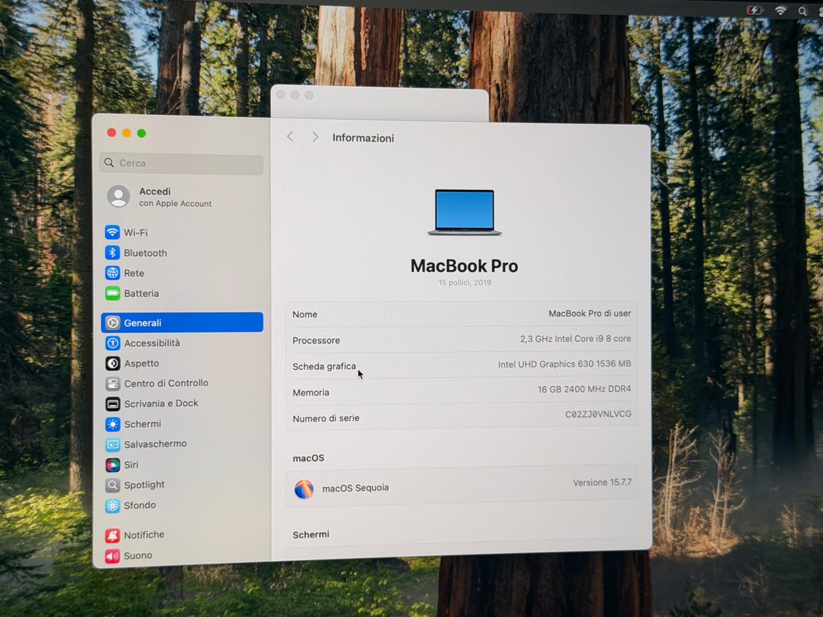 MacBook Pro (2019) [15,4", Touch Bar, Intel Core i9 2,3GHz, 16GB RAM, 512GB SSD, Intel UHD Graphics 630, Mac OS X] Grigio