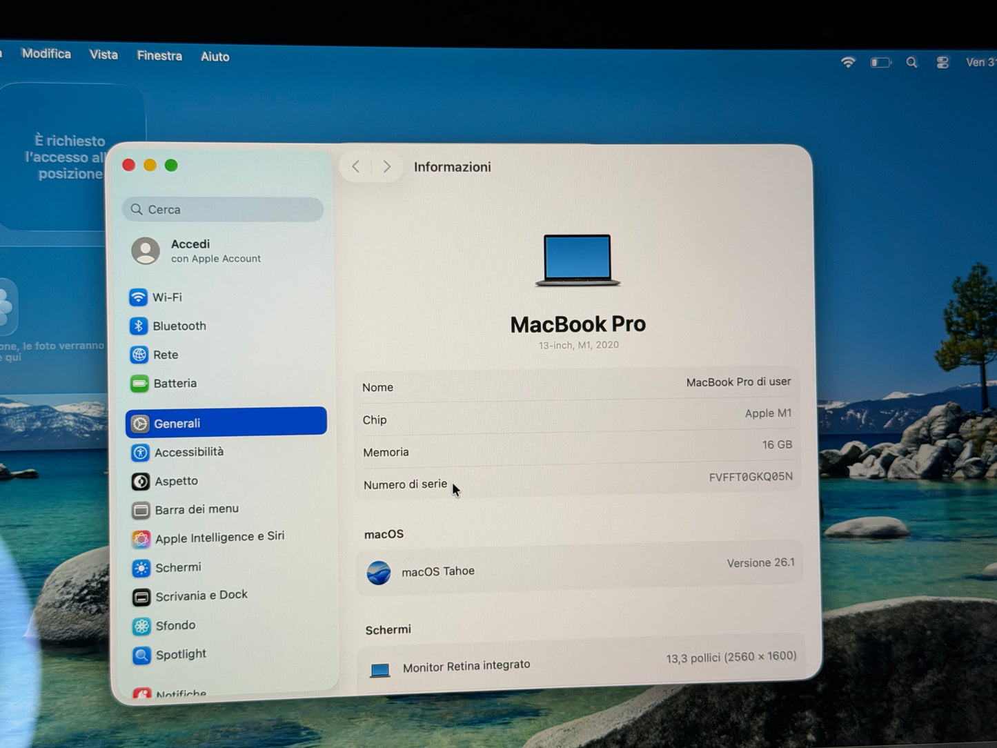 MacBook Pro (2020) M1 [13,3", Touch Bar, Apple M1 3,2GHz, 16GB RAM, 256GB SSD, Apple 8-Core, macOS] Grigio