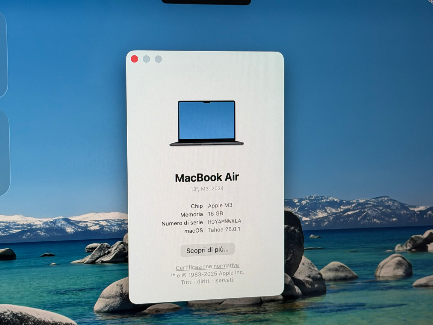 MacBook Air (2024) [13,6'', M3 8-Core, 16GB RAM, 256GB SSD, 8-Core GPU, macOS mezzanotte