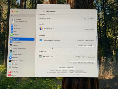 MacBook Pro (2018) [15,4", Touch Bar, Intel Core i7 2,6GHz, 32GB RAM, 1TB SSD, AMD Radeon Pro 560X, macOS] grigio