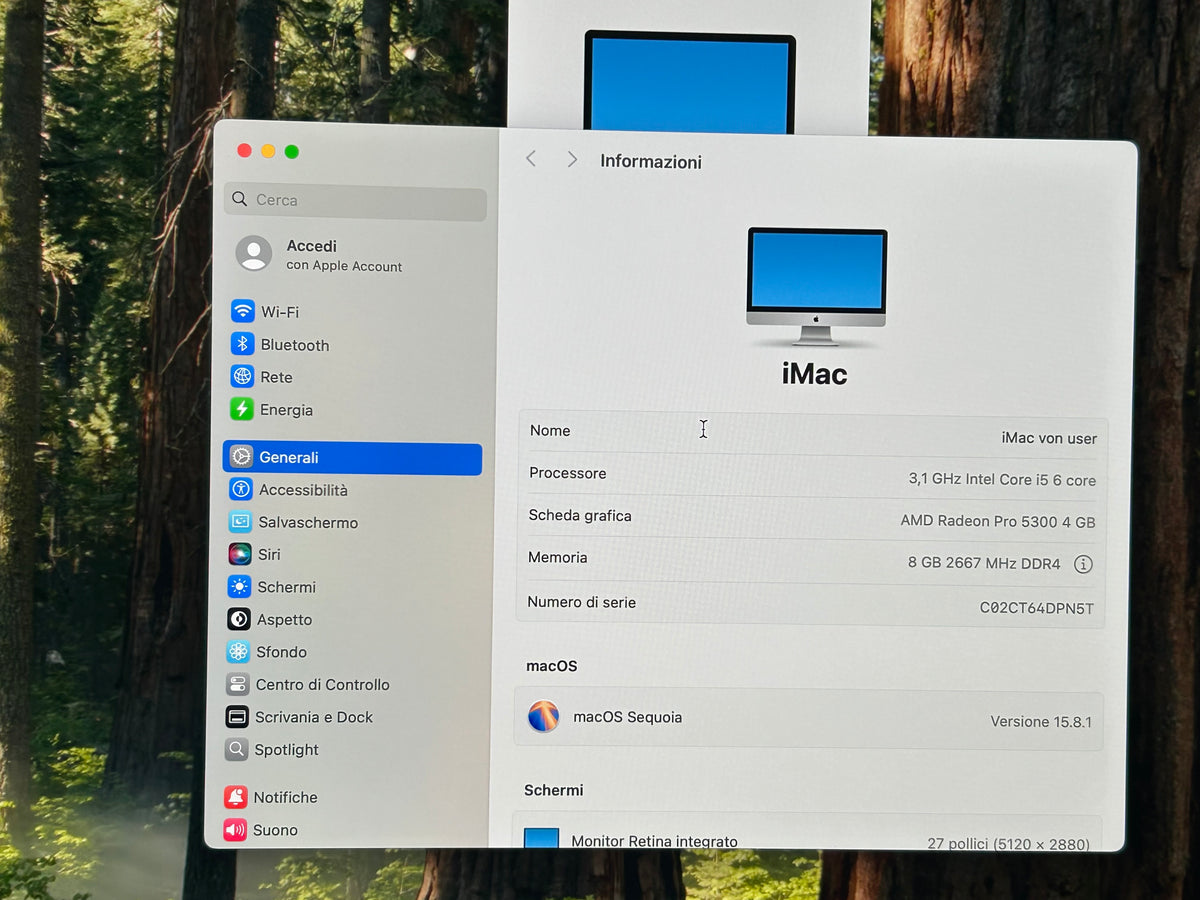 iMac (Mid 2020) [27", 5K Retina, Intel Core i5 3,1GHz, 8GB RAM, 256GB SSD, AMD Radeon Pro 5300, macOS] argento