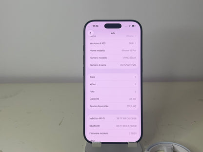 iPhone 16 Pro 128GB Nero - 5G Dual-Sim