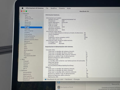 MacBook Air (2020) [13,3", Intel Core i5 1,1GHz, 16GB RAM, 256GB SSD, Intel Iris Plus Graphics 1536, macOS] argento