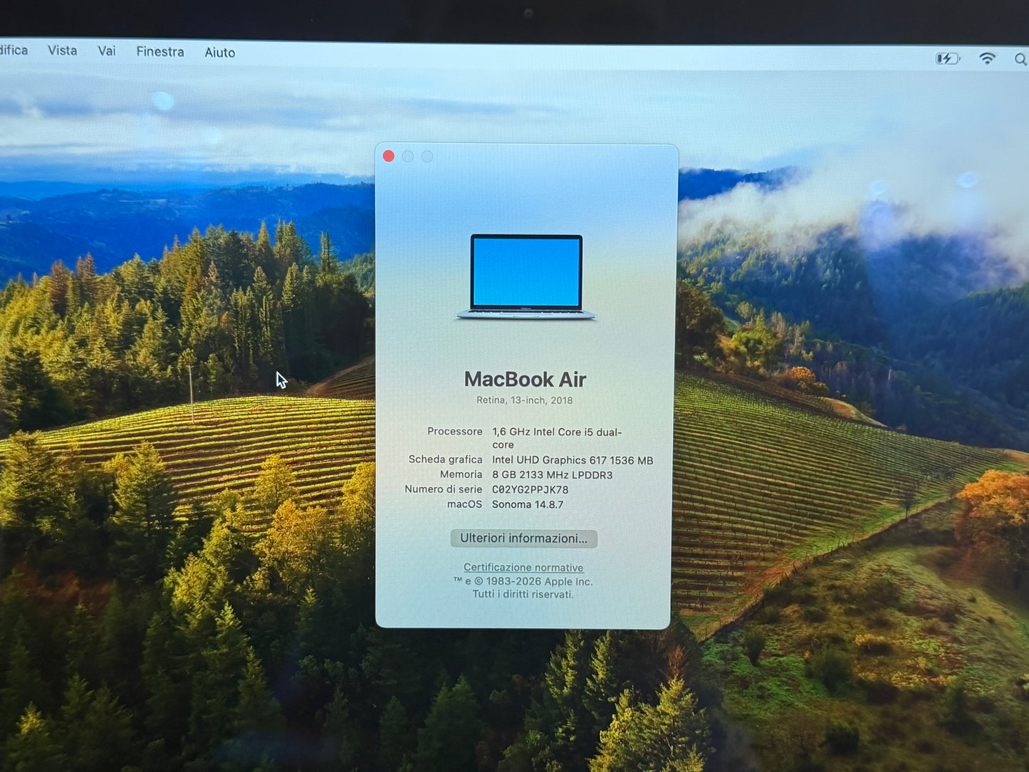 MacBook Air (2018) [13,3", Retina, Intel Core i5 1, 6GHz, 8GB RAM, 256GB SSD, Intel UHD Graphics 617, macOS] spacegrau