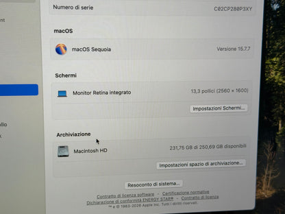 MacBook Pro (2020) [13,3", Touch Bar, Intel Core i5 1,4GHz, 8GB RAM, 256GB SSD, Intel Iris Plus Graphics 645, macOS] argento