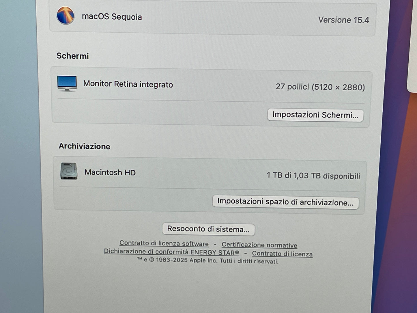 iMac (2019) [27", i5 3.1GHz, 16GB RAM, 1TB SSD, Radeon Pr0 575X 4GB, macOS] argento