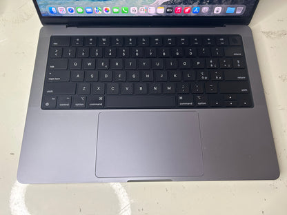 MacBook Pro (2021) [14,2", Apple M1 Pro 8 Core, 16GB RAM, 512GB SSD, Apple 14 Core, macOS] grigio