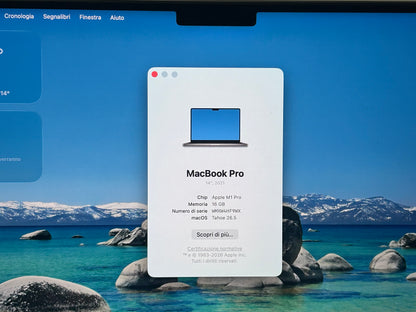 MacBook Pro (2021) [14,2", Apple M1 Pro 8 Core, 16GB RAM, 512GB SSD, Apple 14 Core, macOS] grigio