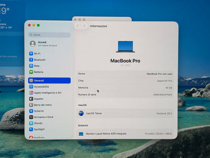 MacBook Pro (2021) [14,2", Apple M1 Pro 8 Core, 16GB RAM, 512GB SSD, Apple 14 Core, macOS] grigio