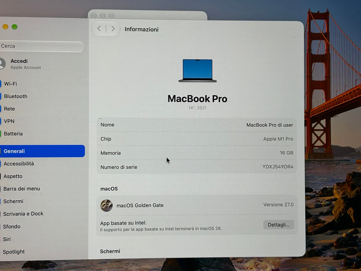 MacBook Pro (2021) [14,2", Apple M1 Pro 8 Core, 16GB RAM, 512GB SSD, Apple 14 Core, macOS] grigio