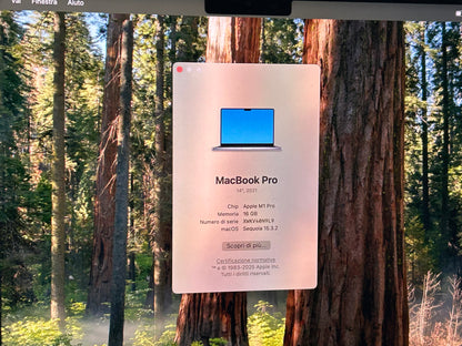 MacBook Pro (2021) [14,2", Apple M1 Pro 8 Core, 16GB RAM, 512GB SSD, Apple 14 Core, macOS] grigio