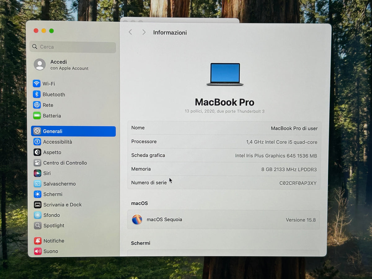 MacBook Pro (2020) [13,3", Touch Bar, Intel Core i5 1,4GHz, 8GB RAM, 256GB SSD, Intel Iris Plus Graphics, macOS] Grigio
