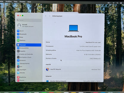 MacBook Pro (2019) [13,3", Touch Bar, Intel Core i5 1,4GHz, 8GB RAM, 256GB SSD, Intel Iris Plus Graphics 645, Mac OS X] Grigio