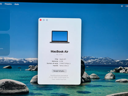 MacBook Air M1 (Late 2020) [13,3", Retina, Apple M1, 8GB RAM, 256GB SSD, Apple 7 Core, macOS] Grigio