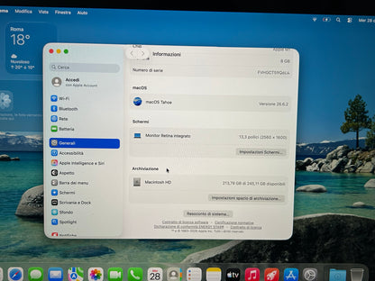 MacBook Air M1 (Late 2020) [13,3", Retina, Apple M1, 8GB RAM, 256GB SSD, Apple 7 Core, macOS] Grigio