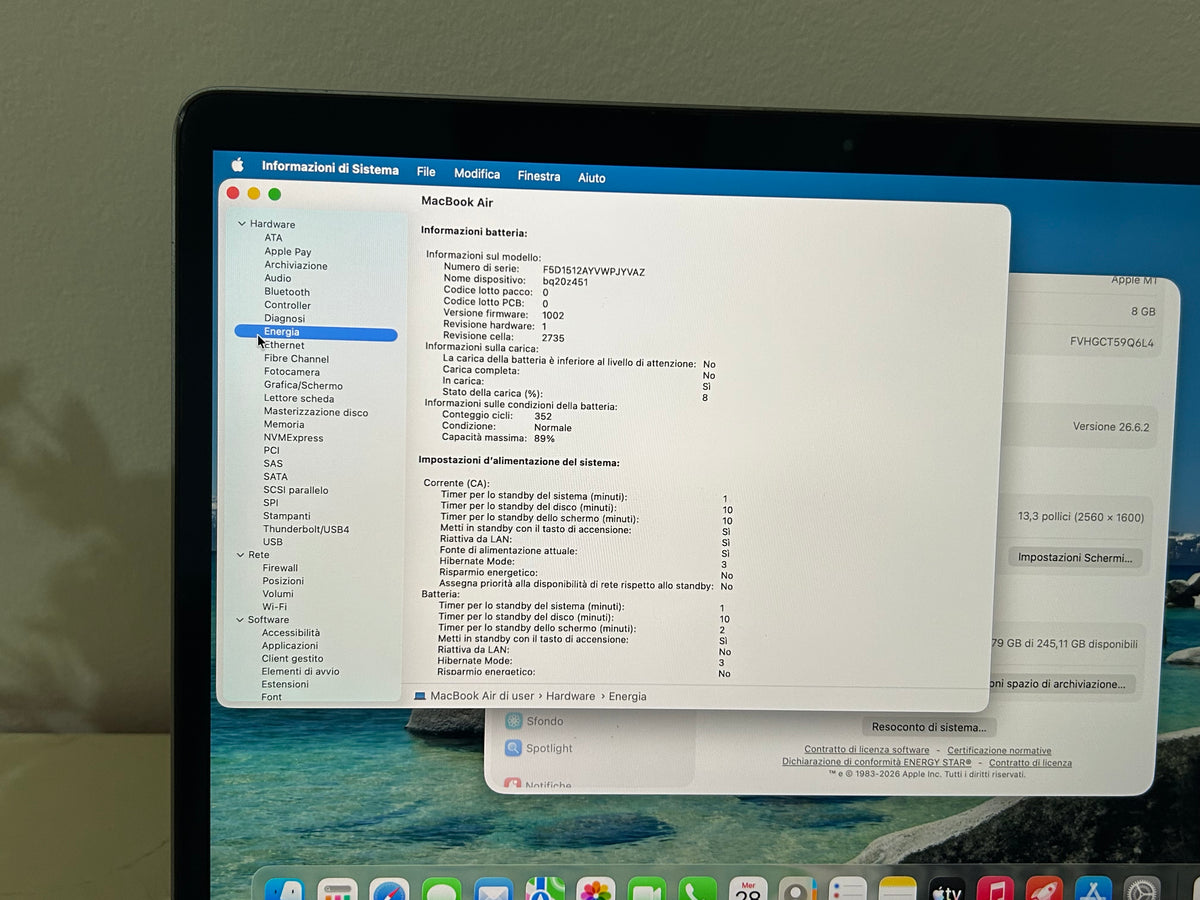 MacBook Air M1 (Late 2020) [13,3", Retina, Apple M1, 8GB RAM, 256GB SSD, Apple 7 Core, macOS] Grigio