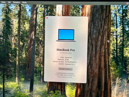 MacBook Pro (2020) M1 [13,3", Touch Bar, Apple M1 3,2GHz, 8GB RAM, 256GB SSD, Apple 8 Core, macOS] Grigio