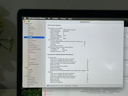 MacBook Pro (2020) M1 [13,3", Touch Bar, Apple M1 3,2GHz, 8GB RAM, 256GB SSD, Apple 8 Core, macOS] Grigio