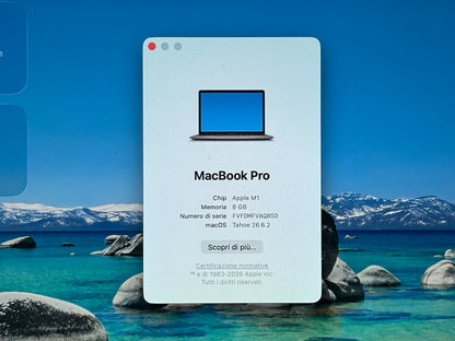 MacBook Pro (2020) M1 [13,3", Touch Bar, Apple M1 3,2GHz, 8GB RAM, 256GB SSD, Apple 8 Core, macOS] Grigio
