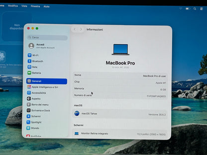 MacBook Pro (2020) M1 [13,3", Touch Bar, Apple M1 3,2GHz, 8GB RAM, 256GB SSD, Apple 8 Core, macOS] Grigio