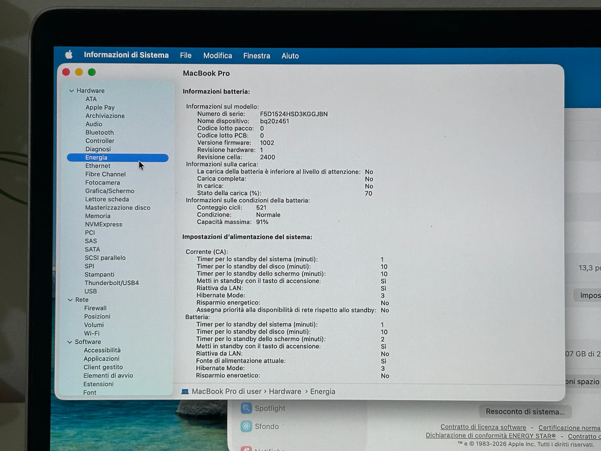MacBook Pro (2020) M1 [13,3", Touch Bar, Apple M1 3,2GHz, 8GB RAM, 256GB SSD, Apple 8 Core, macOS] Grigio