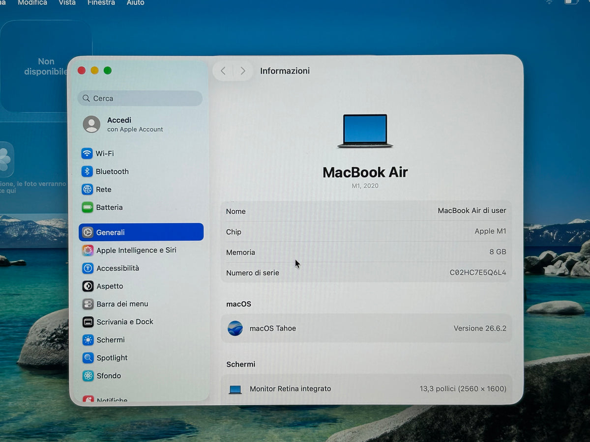 MacBook Air M1 (Late 2020) [13,3", Retina, Apple M1, 8GB RAM, 256GB SSD, Apple 7 Core, macOS] Grigio