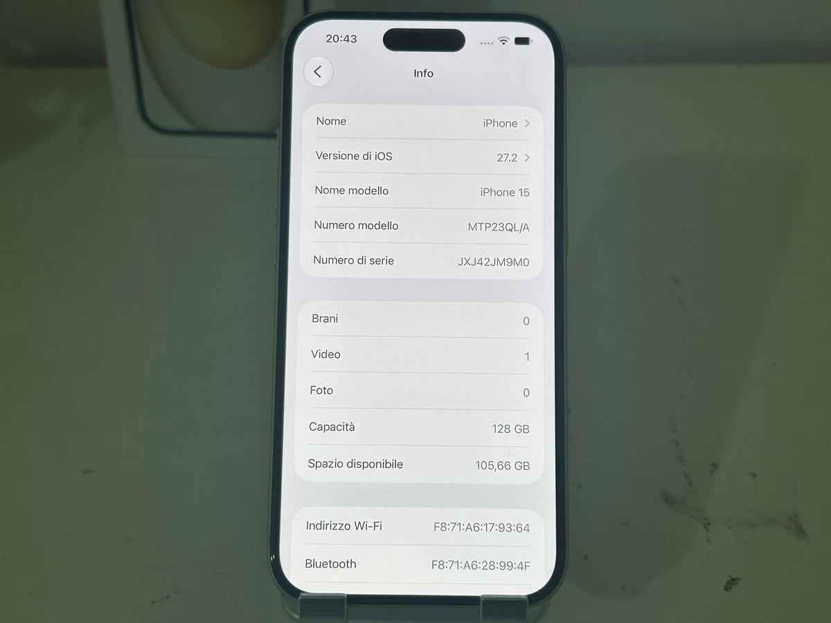 iPhone 15 128GB Giallo (5G) Dual-Sim