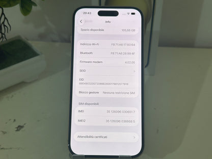 iPhone 15 128GB Giallo (5G) Dual-Sim