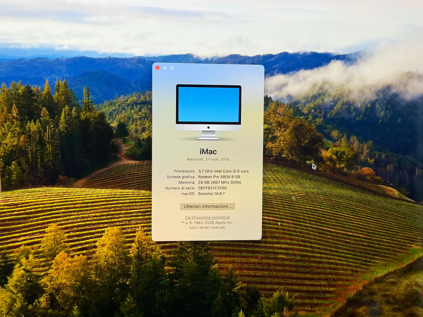 iMac (2019) [27", 5K, Retina, Intel Core i5 3,0GHz, 64GB RAM, 1TB Fusion Drive, AMD Radeon Pro 570X, macOS] argento