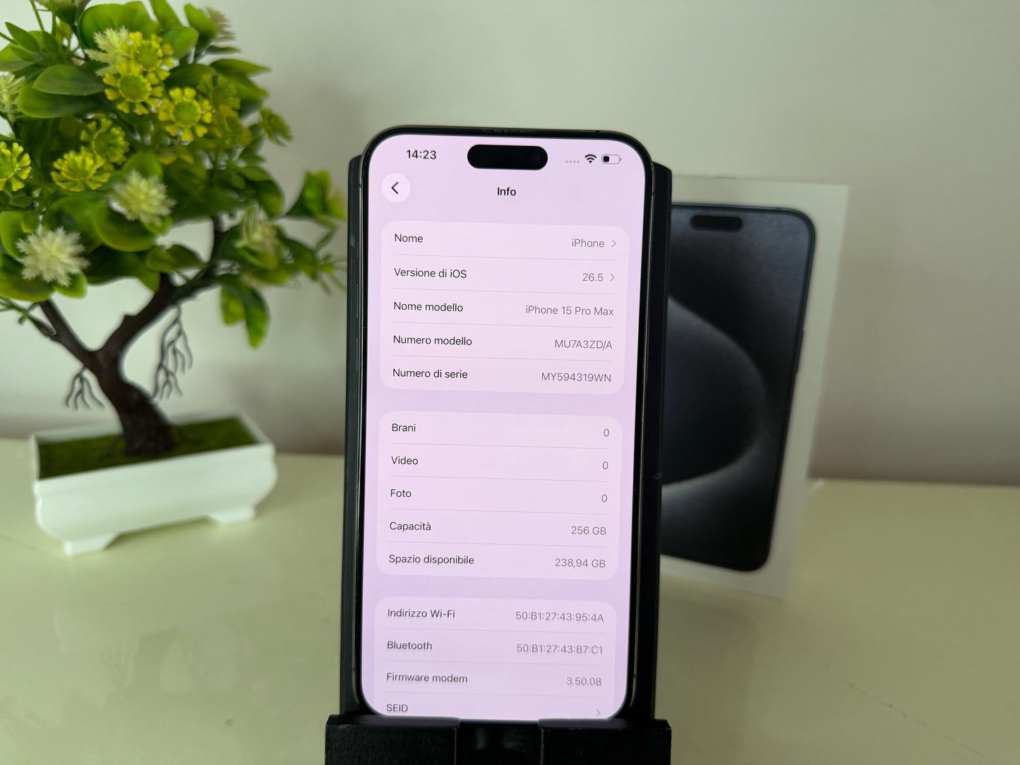 iPhone 15 Pro Max 256GB Nero