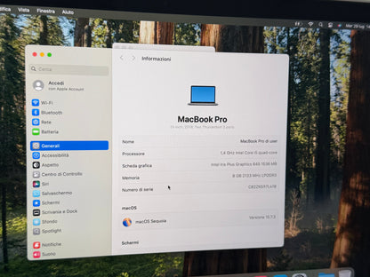 MacBook Pro (2019) [13,3", Touch Bar, Intel Core i5 1,4GHz, 8GB RAM, 256GB SSD, Intel Iris Plus Graphics 645, Mac OS X] grigio