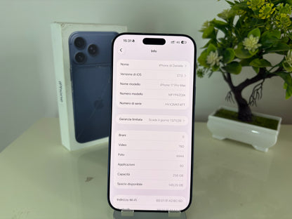 iPhone 17 Pro Max 256GB Blu
