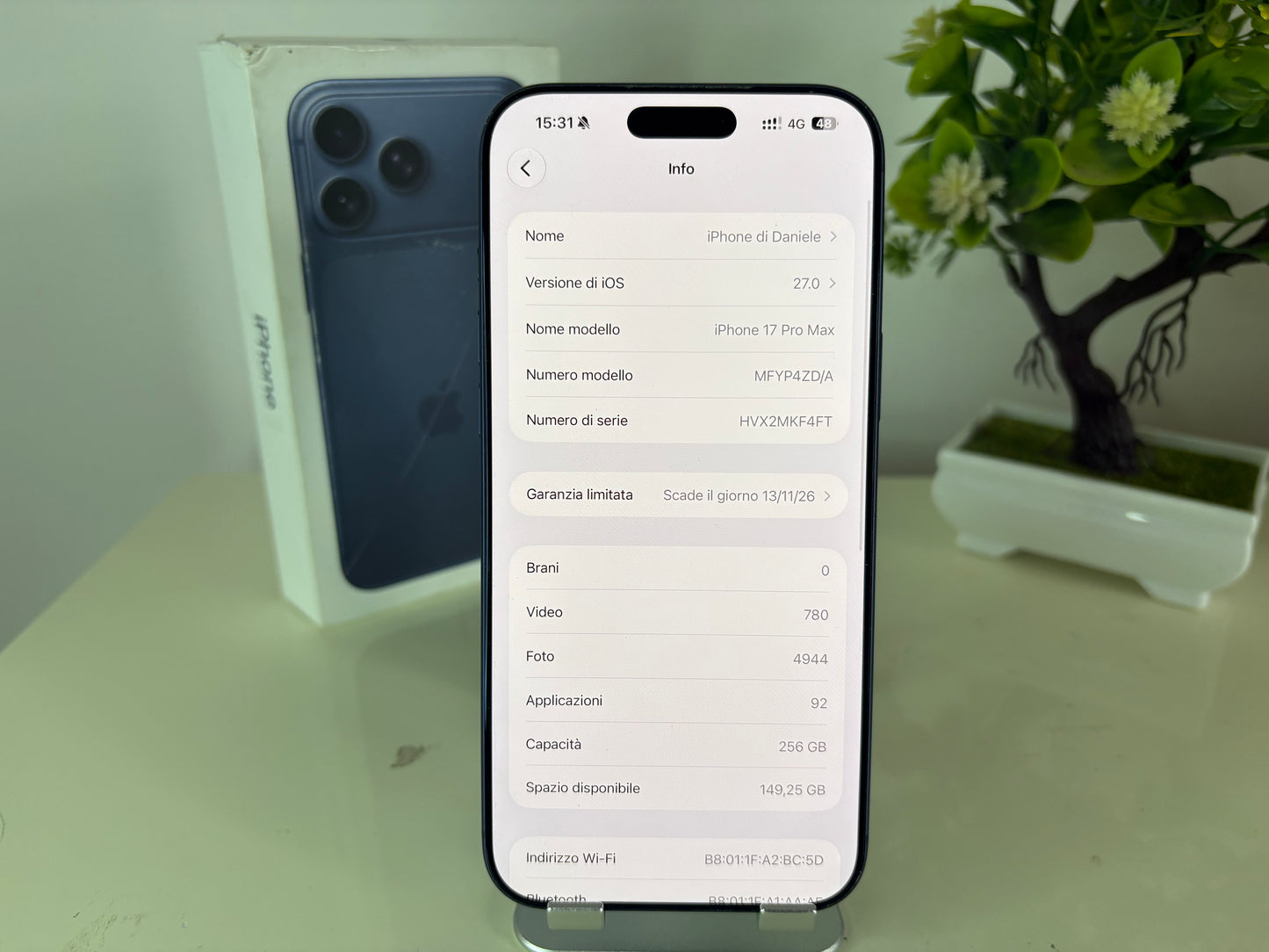 iPhone 17 Pro Max 256GB Blu