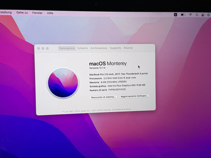 MacBook Pro (2017) [13,3", Intel Core i5 2,3GHz, 8GB RAM, 128GB SSD, Intel Iris Plus Graphics 640, macOS] GRIGIO