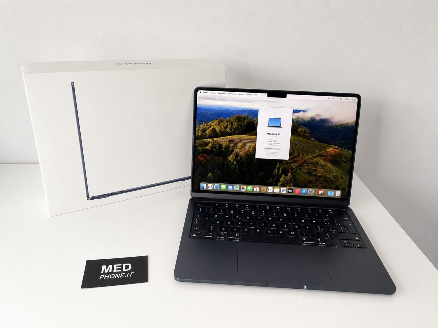 MacBook Air (2022) [13,6'', Liquid Retina, M2 8-Core 3,2GHz, 8GB RAM, 256GB SSD, 8-Core GPU, macOS] Midnight