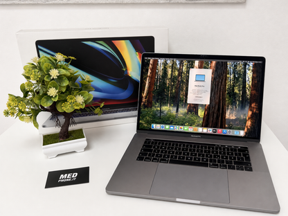 MacBook Pro (Mid 2018) [15,4", Touch Bar, Intel Core i7 2,2GHz, 16GB RAM, 256GB SSD, AMD Radeon Pro 555X, macOS] grigio