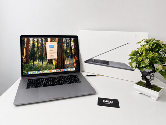 MacBook Pro (2019) [15,4", Retina, Touch Bar, Intel Core i7 2,6GHz, 16GB RAM, 256GB SSD, Intel UHD Graphics 630, AMD Radeon Pro 555X, Mac OS X] grigio