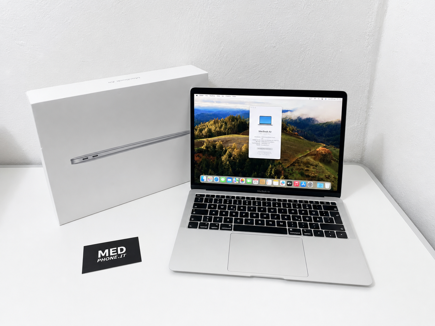 MacBook Air (2019) [13", Intel Core i5 1.6GHz, 8GB RAM, 128GB SSD, Intel HD Graphics 617, macOS] Argento